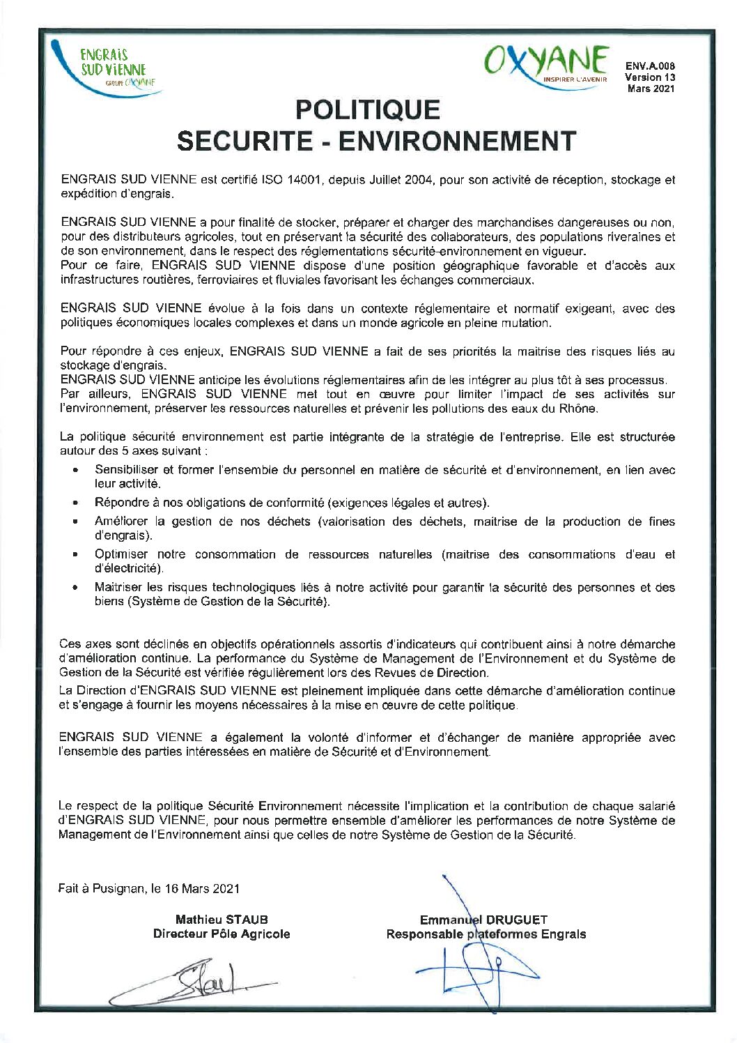 ENV.A.008_Politique Sécurité Environnement_ESV _V13 17 03 2021